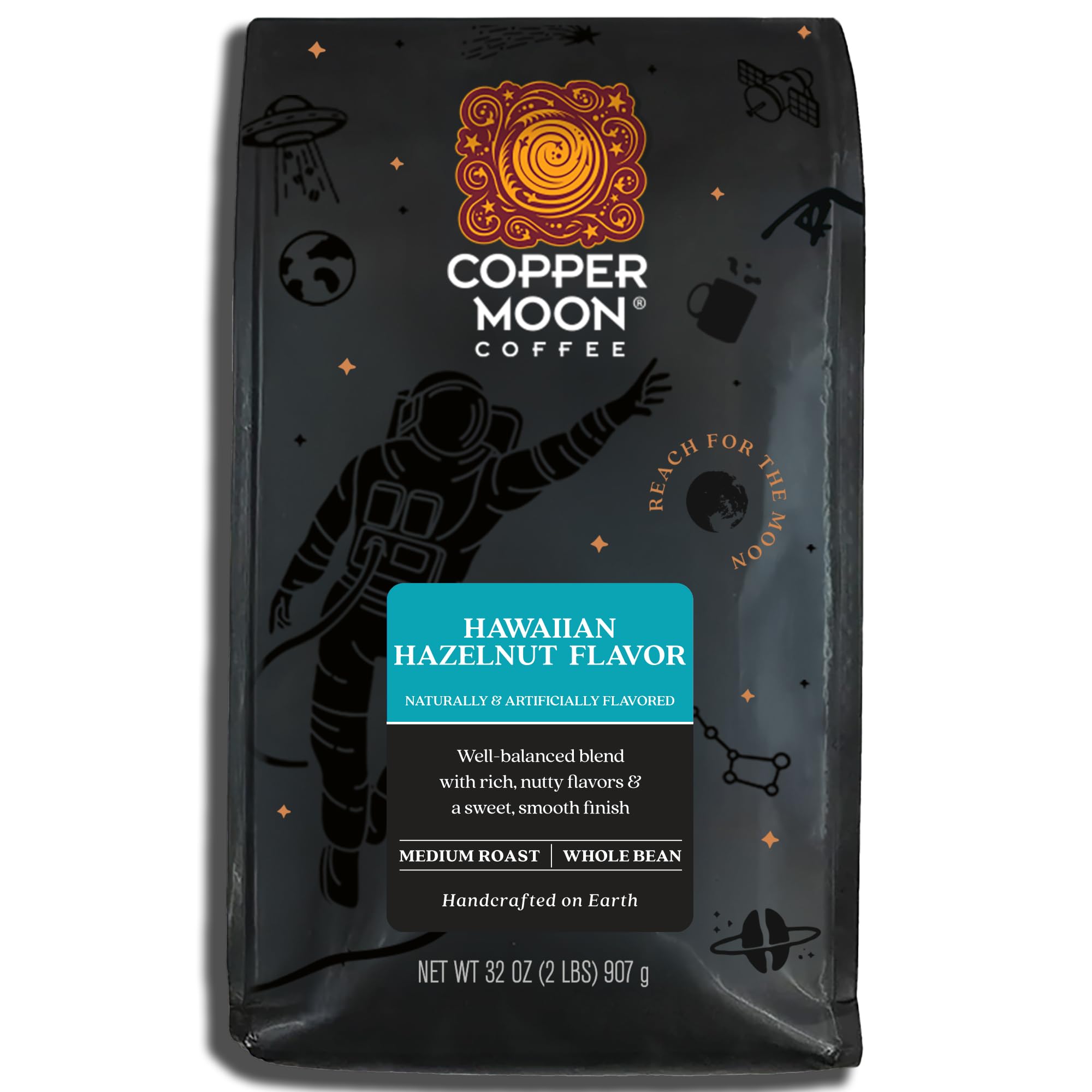 Copper Moon frente del paquete mostrando el tamaño y aroma destacable