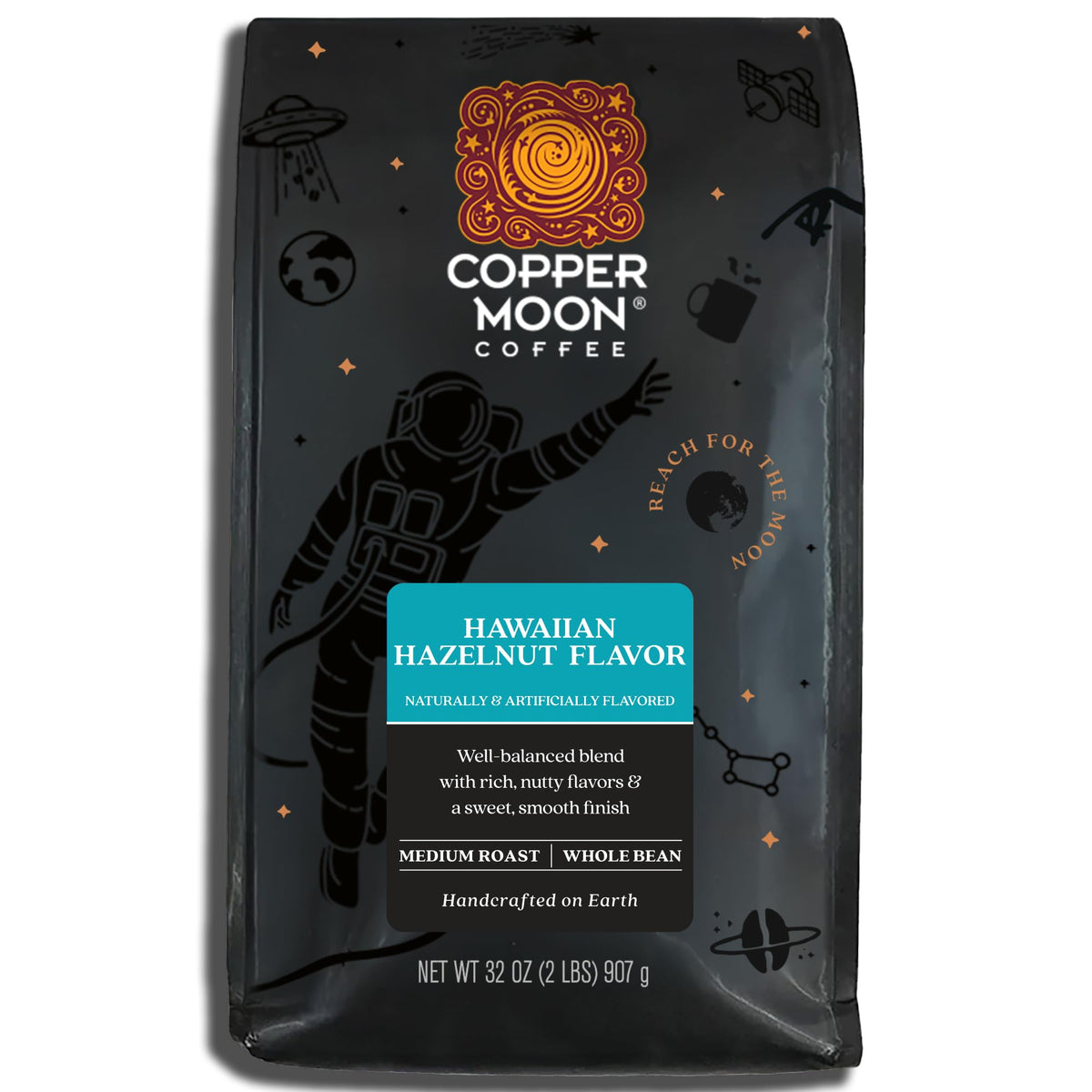 Copper Moon frente del paquete mostrando el tamaño y aroma destacable