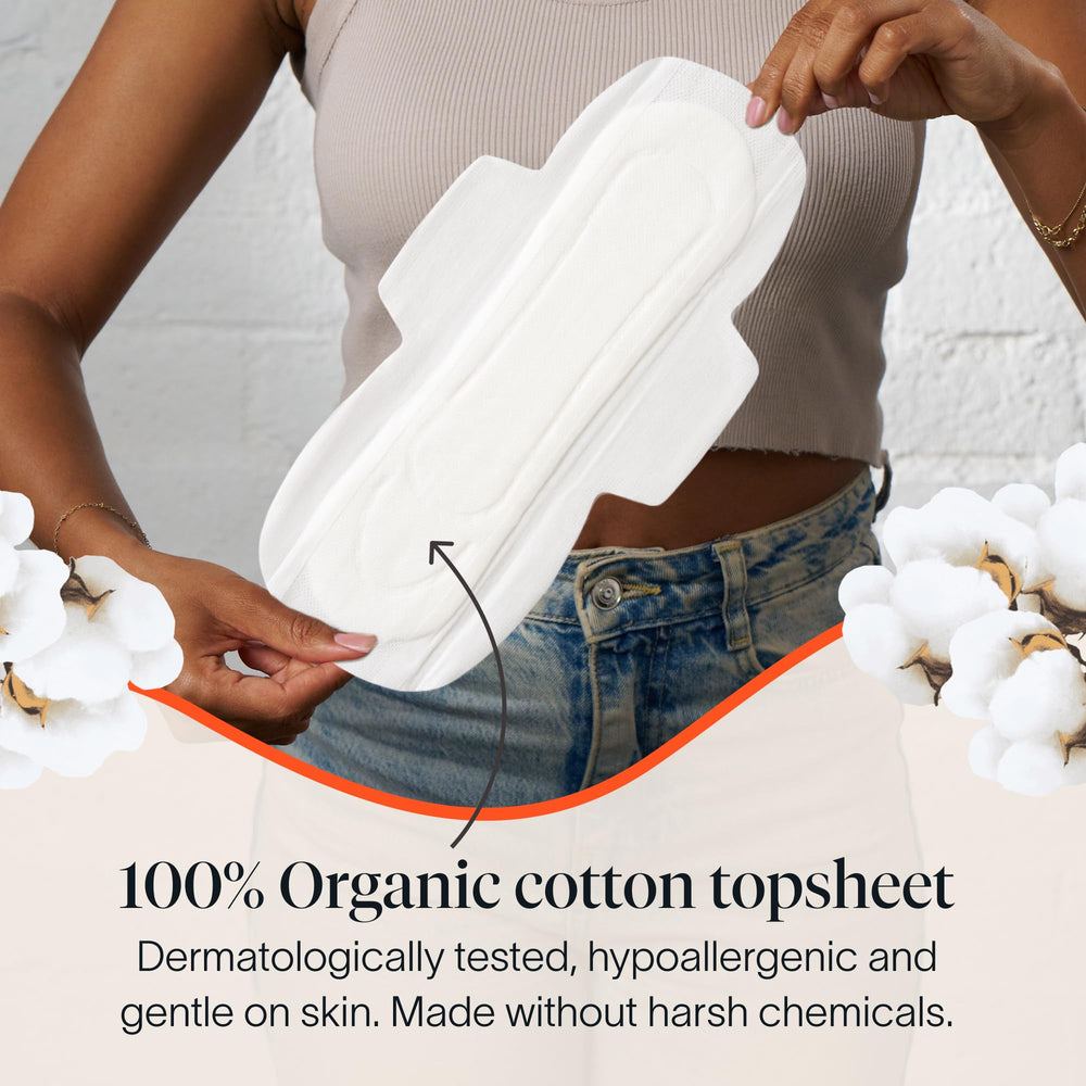 Cora textura del topsheet 100% algodón orgánico, suave para piel sensible