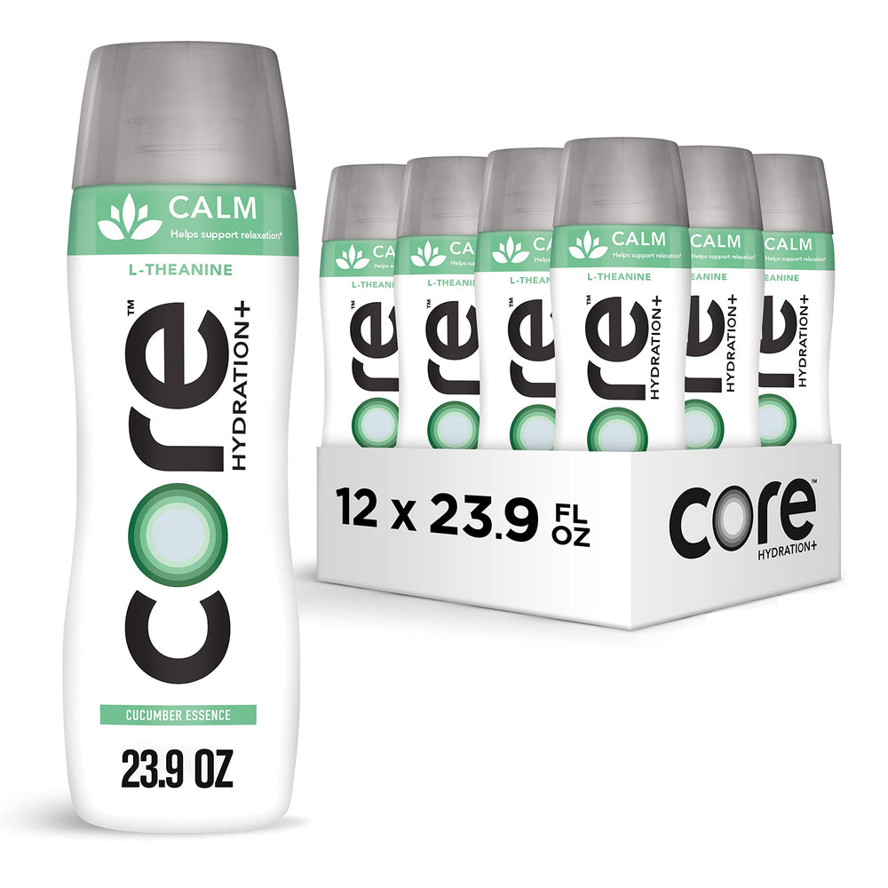 Core botella frente y etiqueta mostrando ingredientes y diseño ergonómico