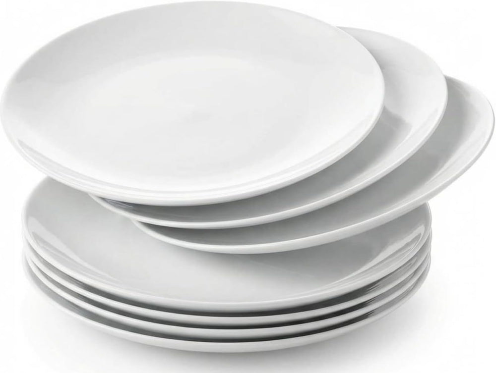Corelle plato frontal Winter Frost muestra diseño blanco y beneficio duradero