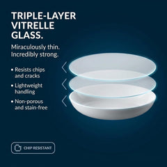Corelle tazón con pasta para servir y ventaja de capacidad generosa