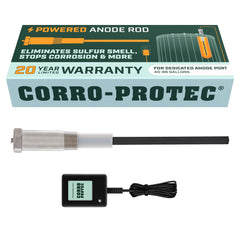 Corro-Protec vista frontal del anodo y empaque, protección prolongada