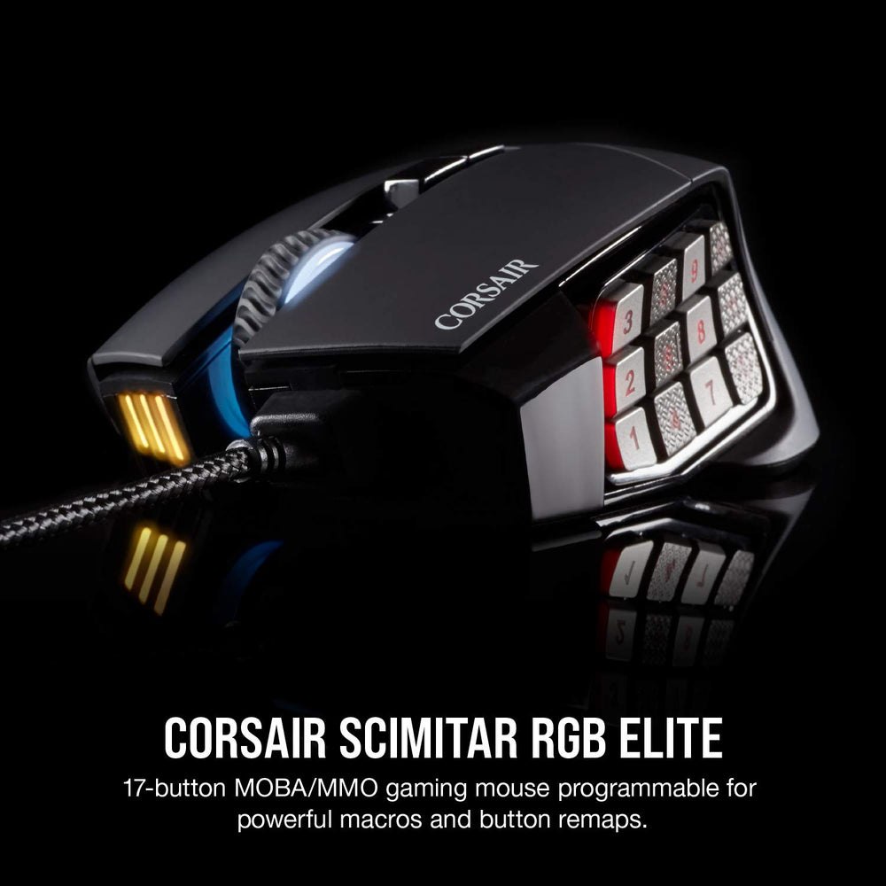 Corsair Scimitar lateral con 12 botones adaptables aportando accesos rápidos