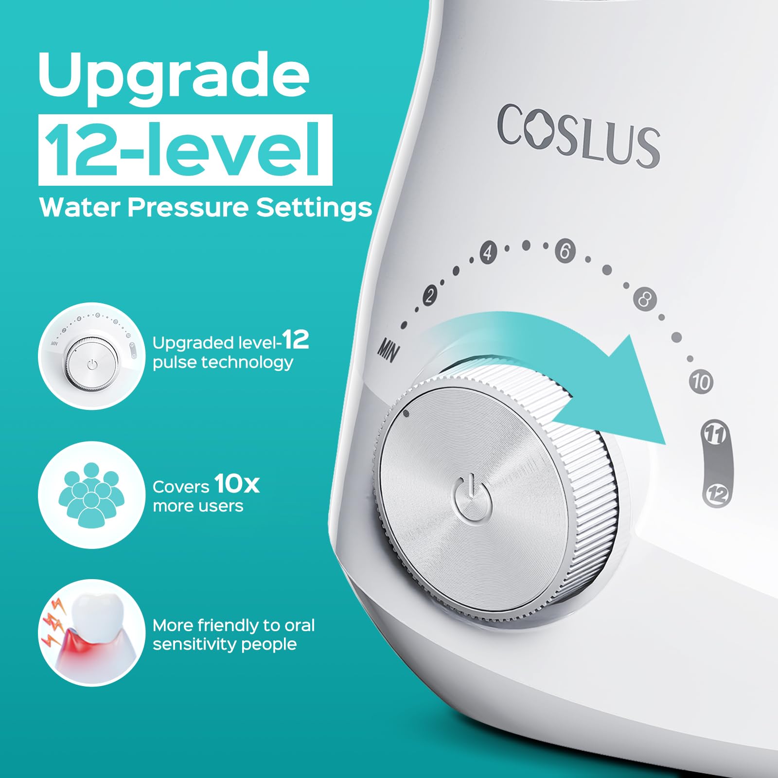 COSLUS E1 panel de control con 12 niveles de presión fáciles de ajustar