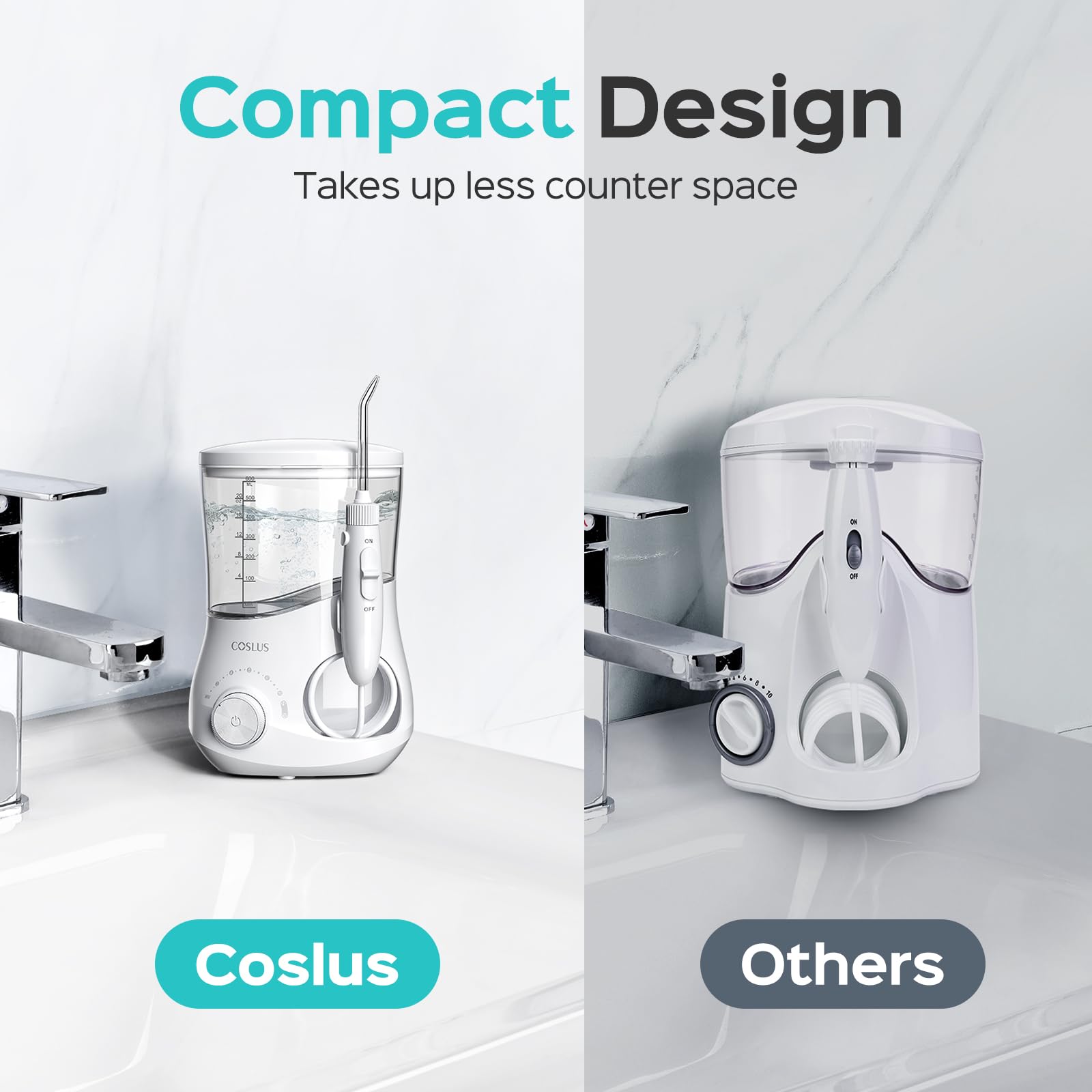 Persona usando COSLUS E1 para limpiar alrededor de brackets con eficacia