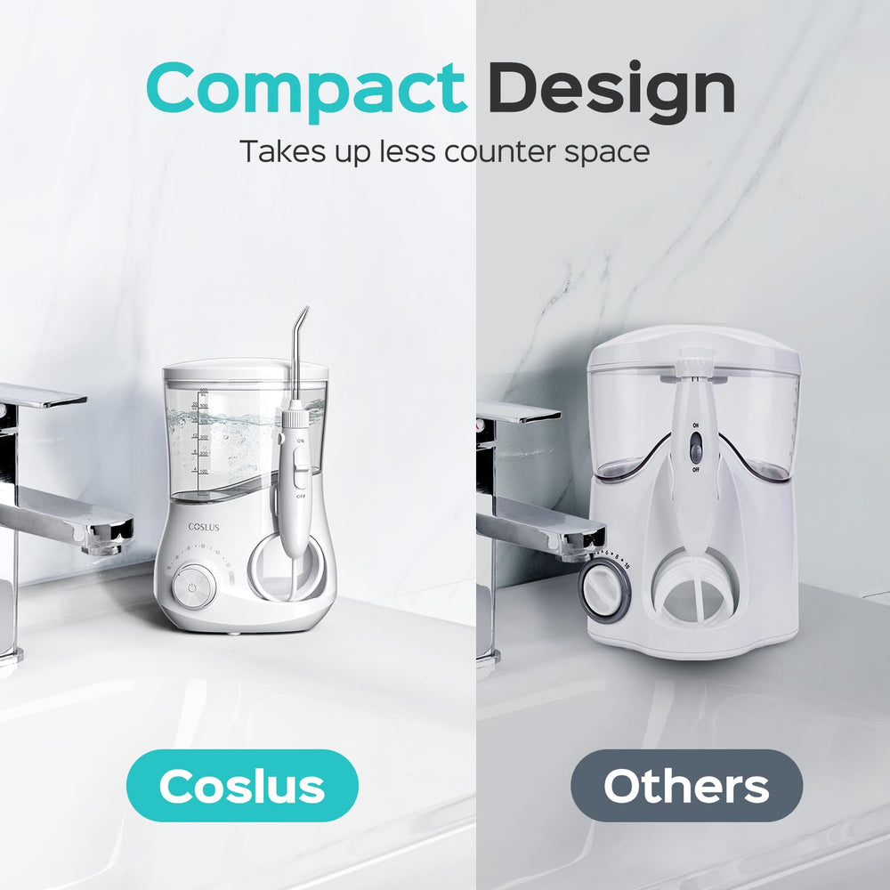 Persona usando COSLUS E1 para limpiar alrededor de brackets con eficacia