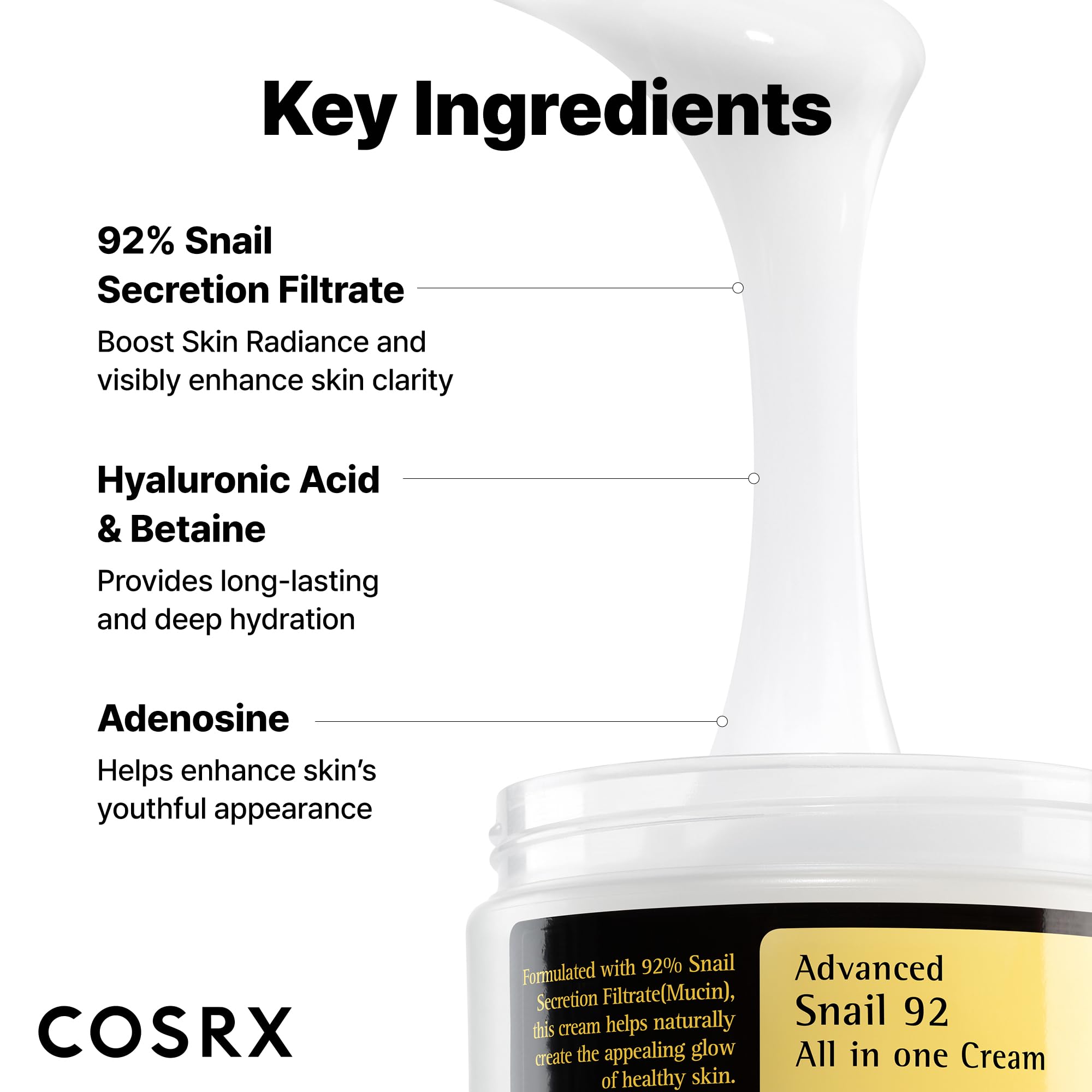 COSRX aplicación facial ilustrando uso cotidiano y mejora visible de hidratación