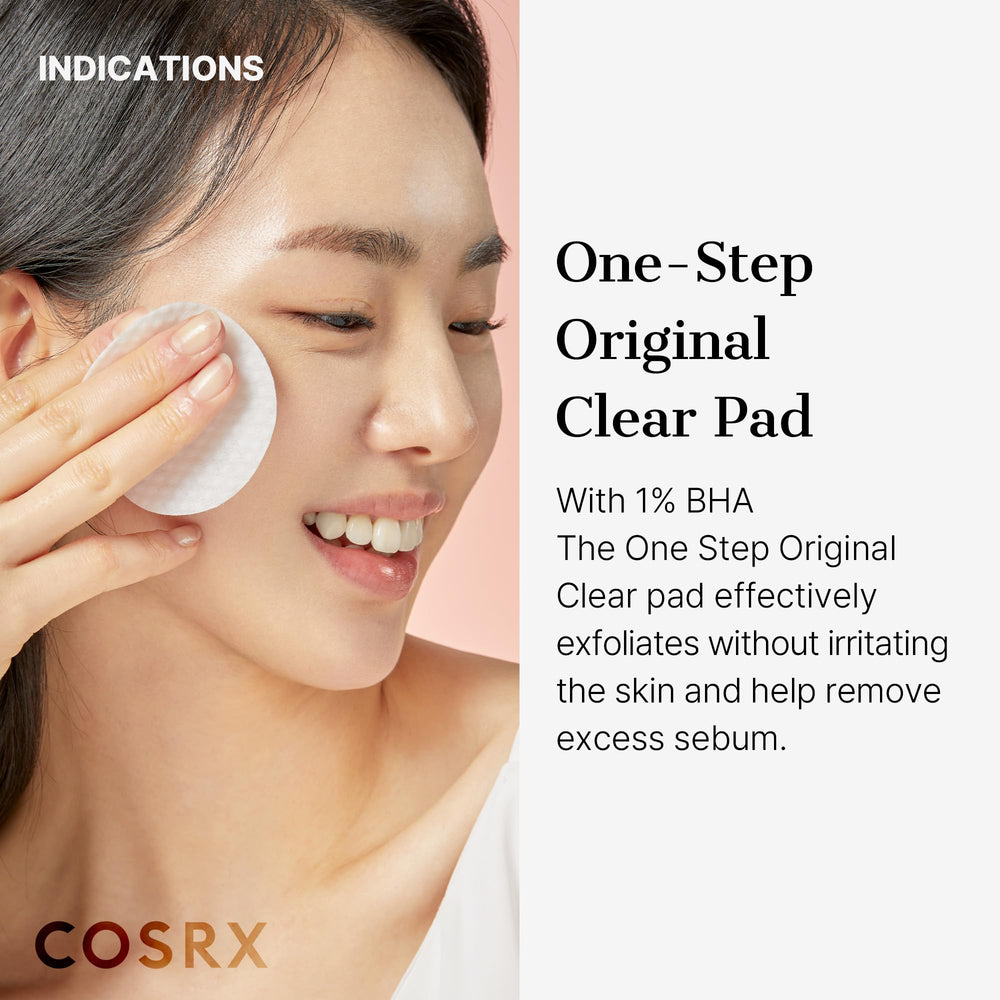 COSRX primer plano del lado grabado del pad que exfolia suavemente la piel