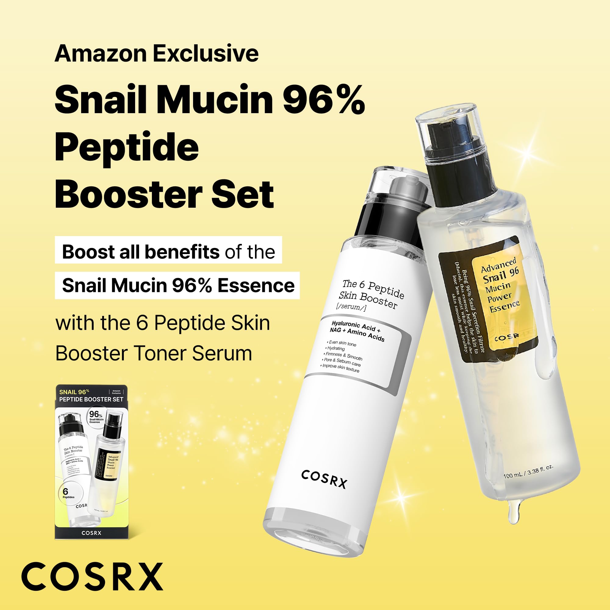 COSRX textura de la Snail 96 Essence resaltando absorción rápida