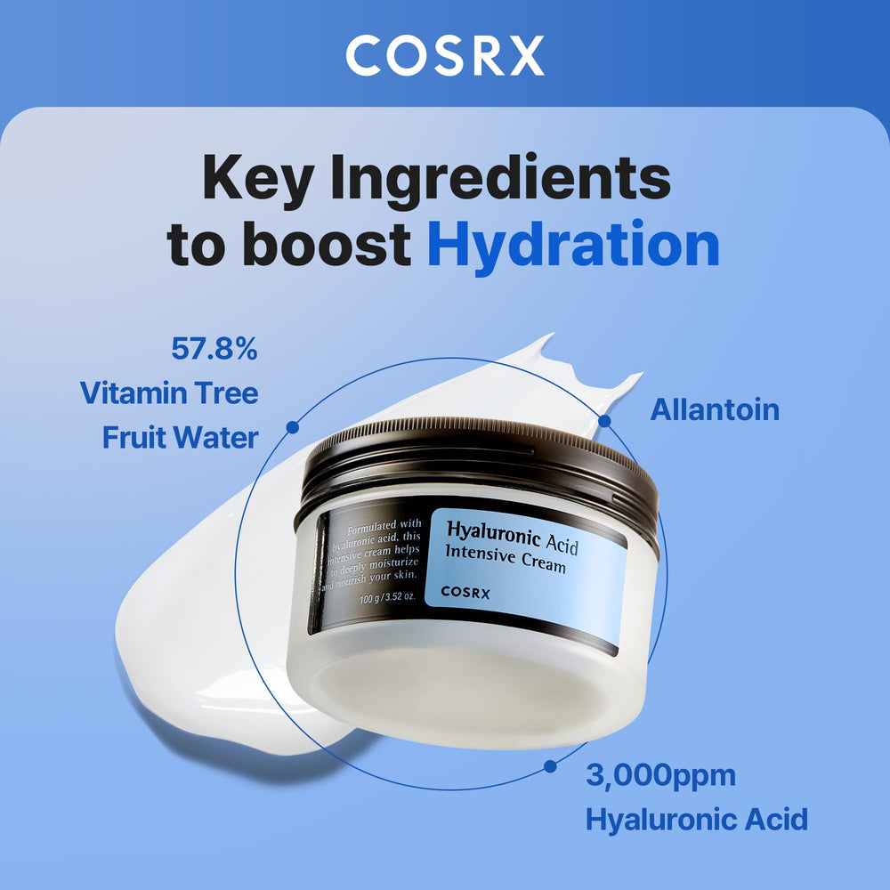 COSRX crema textura en primer plano que demuestra absorción rápida y sedosa