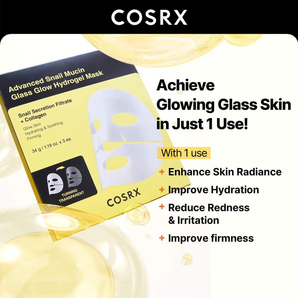 COSRX etiqueta con ingredientes clave y ventajas de luminosidad