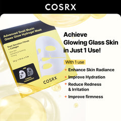 COSRX etiqueta con ingredientes clave y ventajas de luminosidad