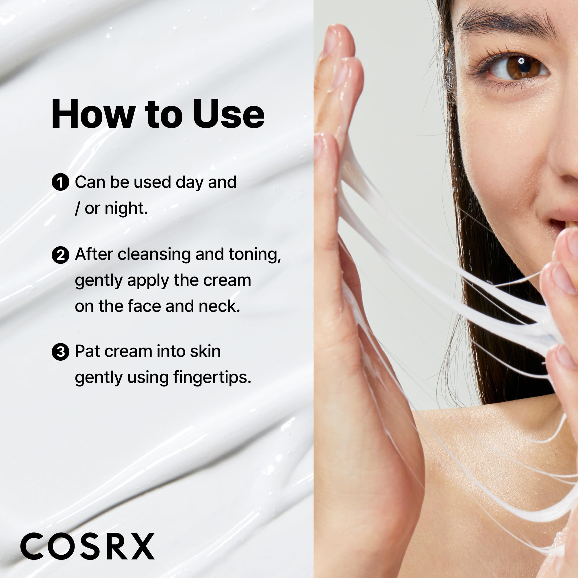 COSRX frasco abierto con crema visible que evidencia la consistencia cremosa