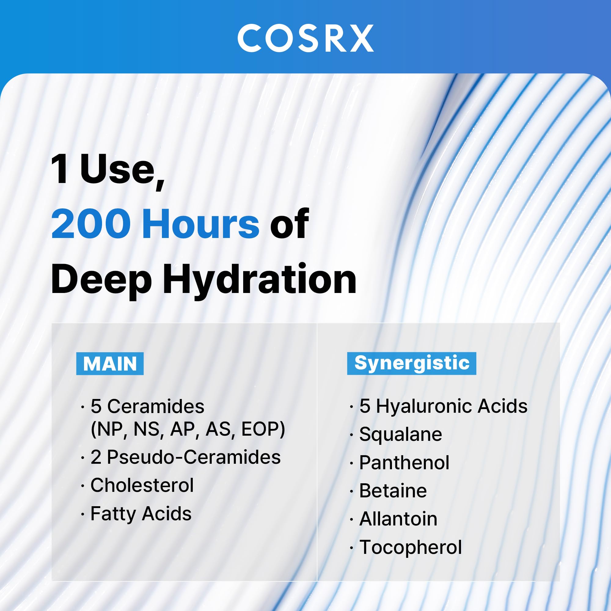 COSRX envase abierto con crema visible, ilustra consistencia ligera