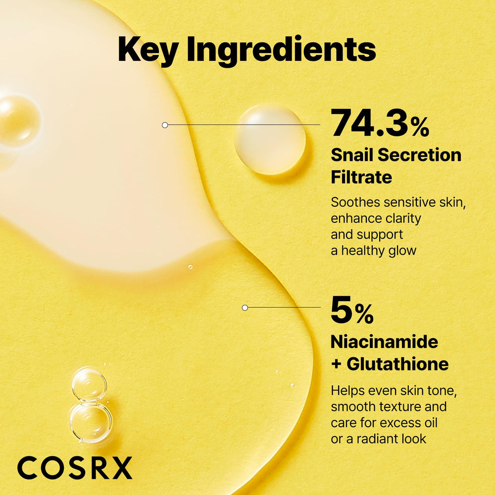 COSRX dispensador dual mostrando mezcla instantánea y control