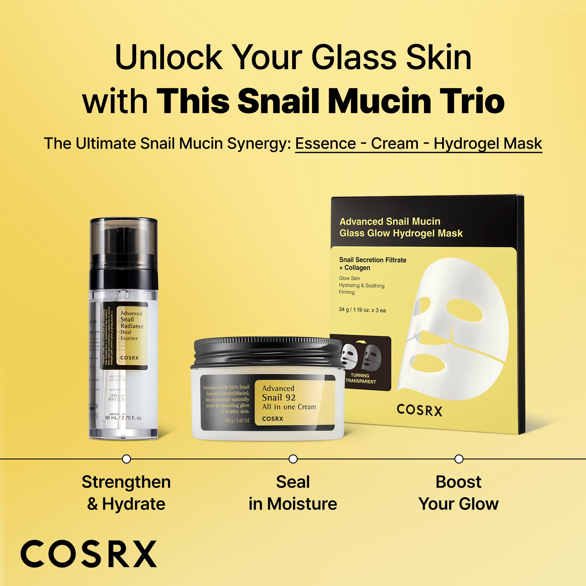 COSRX etiqueta con ingredientes clave para ver niacinamida y mucina
