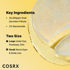 COSRX close-up of a single hydrogel patch showing smooth texture and adhesion