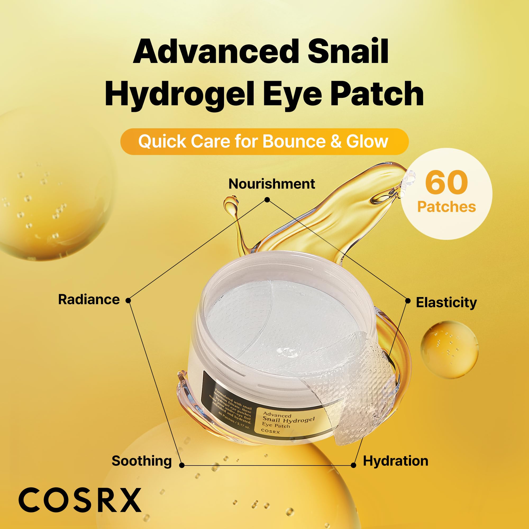 COSRX jar opened revealing stacked hydrogel eye patches for convenience