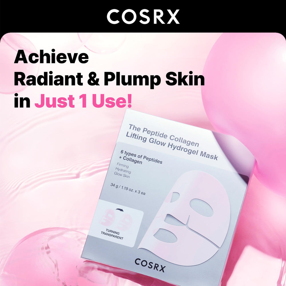 COSRX mascarilla puesta en el rostro mostrando ajuste y liberación de activos
