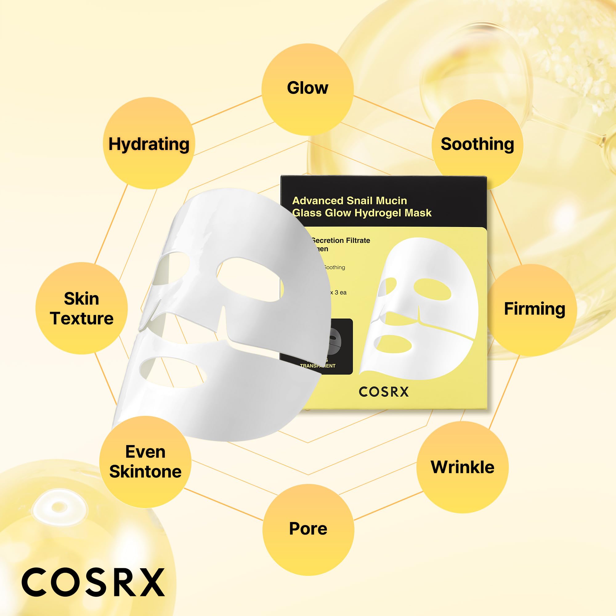 COSRX mascarilla junto a mano para comparar tamaño y cobertura