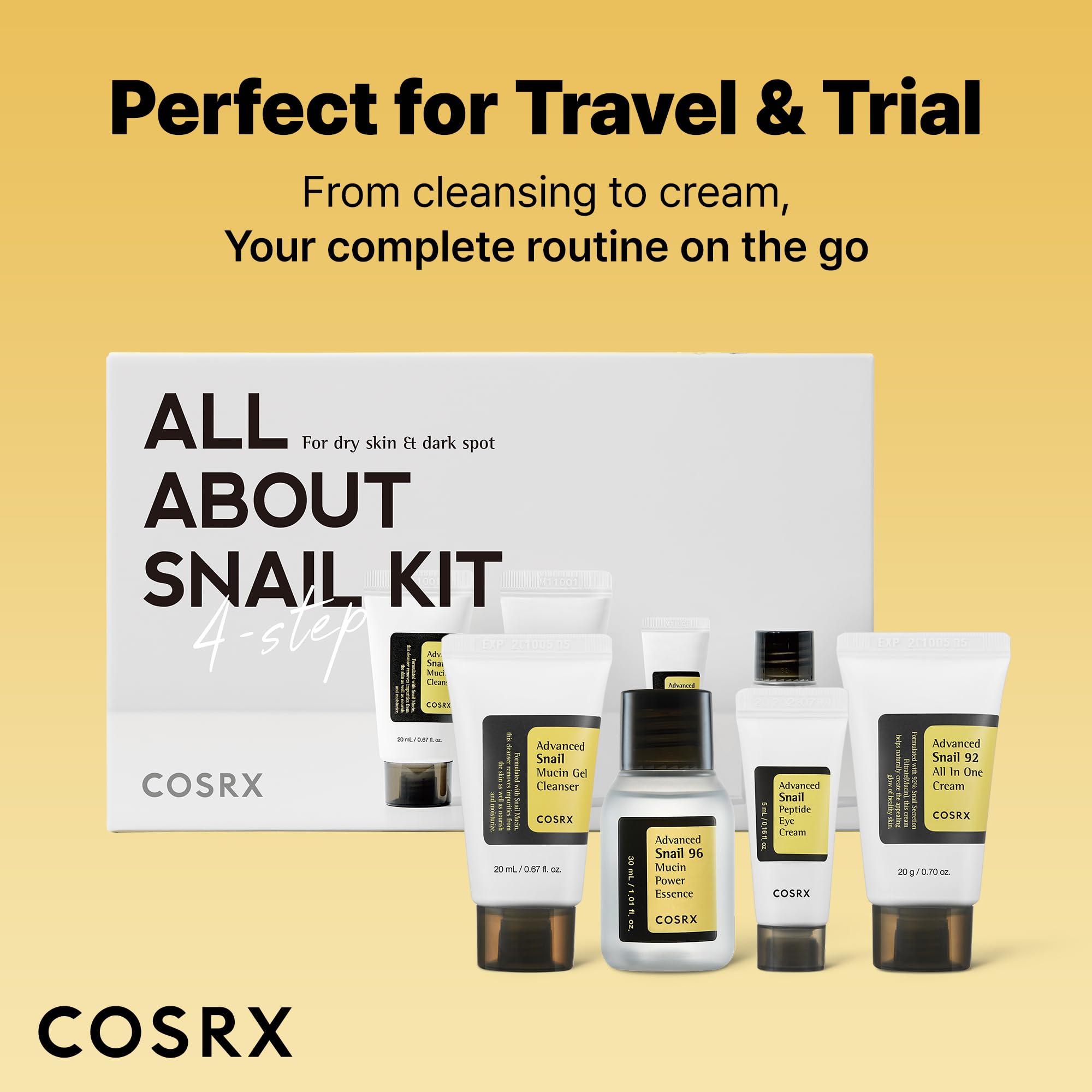 COSRX kit en neceser estilo de vida mantiene la rutina móvil