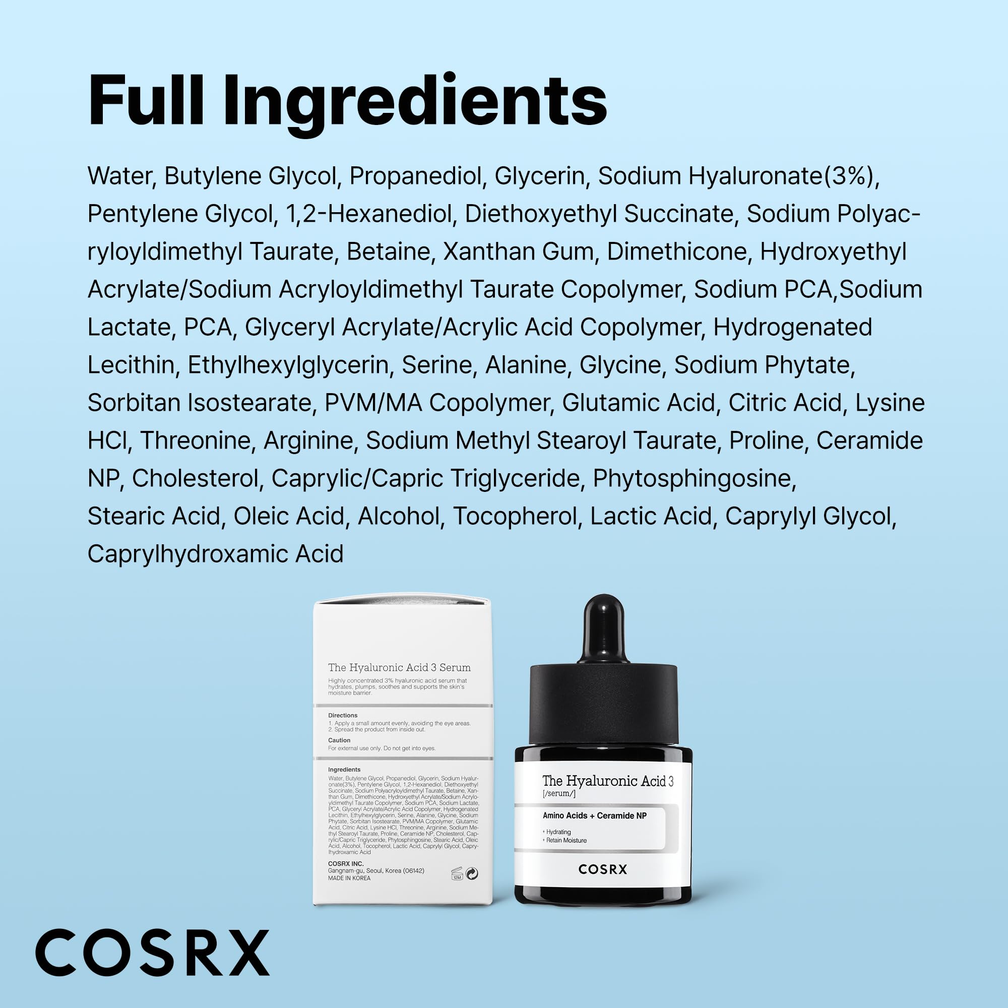 COSRX caja y envase minimalista que sugiere formulación limpia