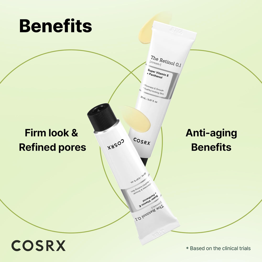 COSRX detalle de la etiqueta que muestra retinol 0.1% y beneficios