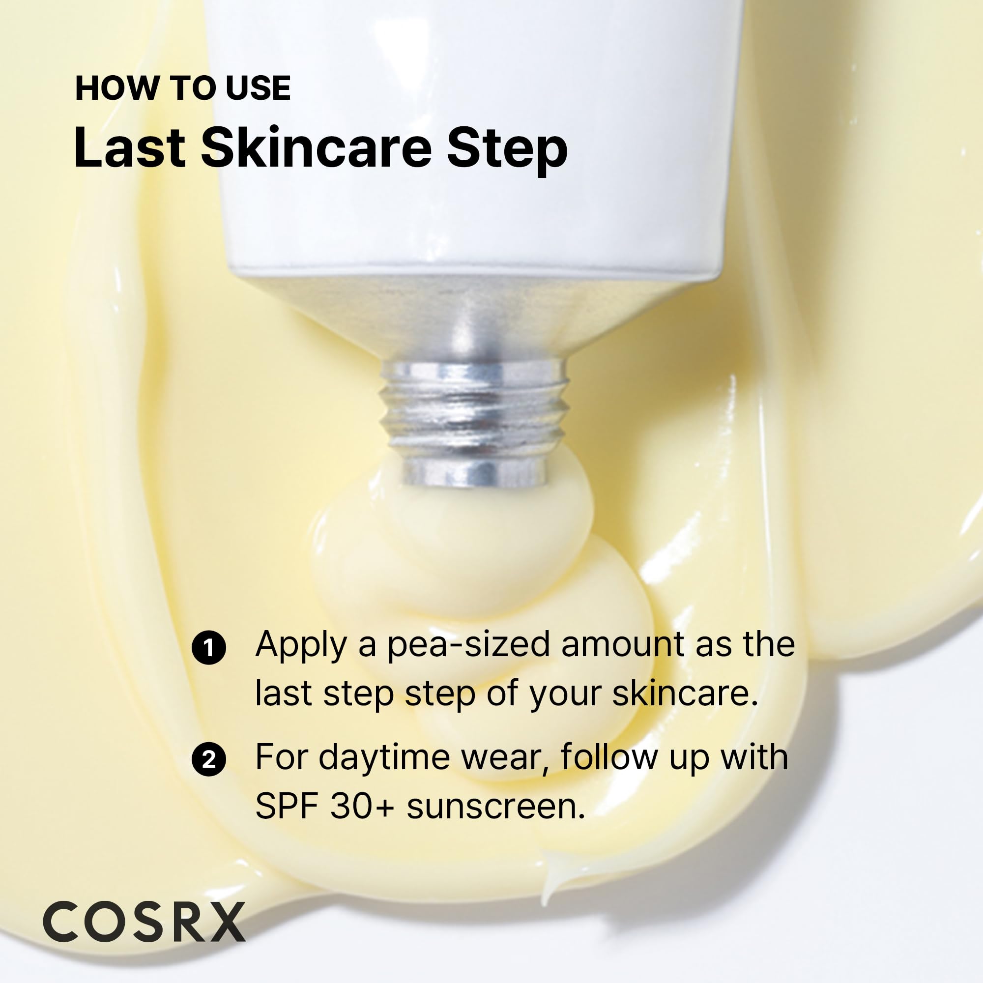 COSRX envase abierto mostrando color y consistencia de la crema