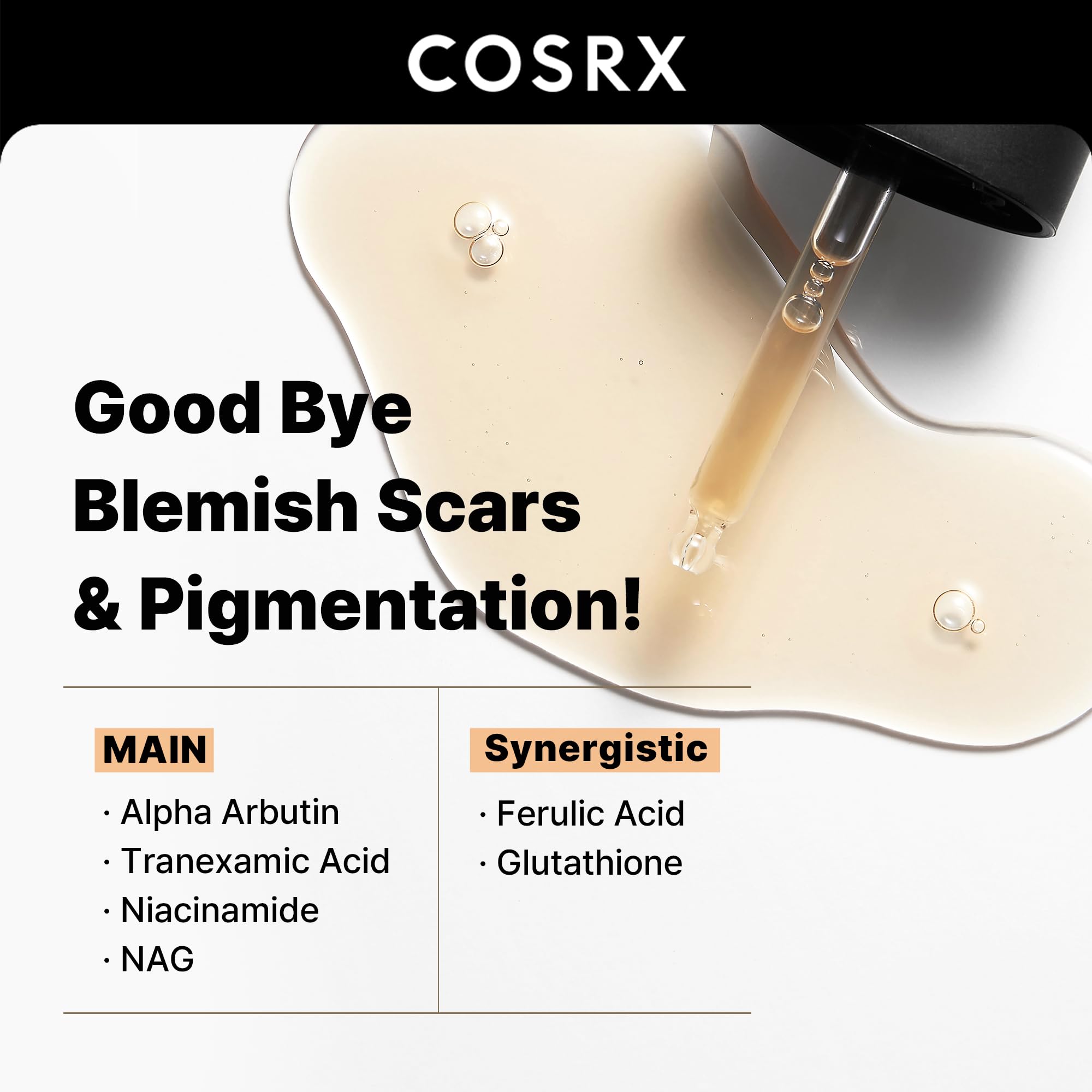 COSRX textura del suero en close-up, absorción rápida y sensación ligera