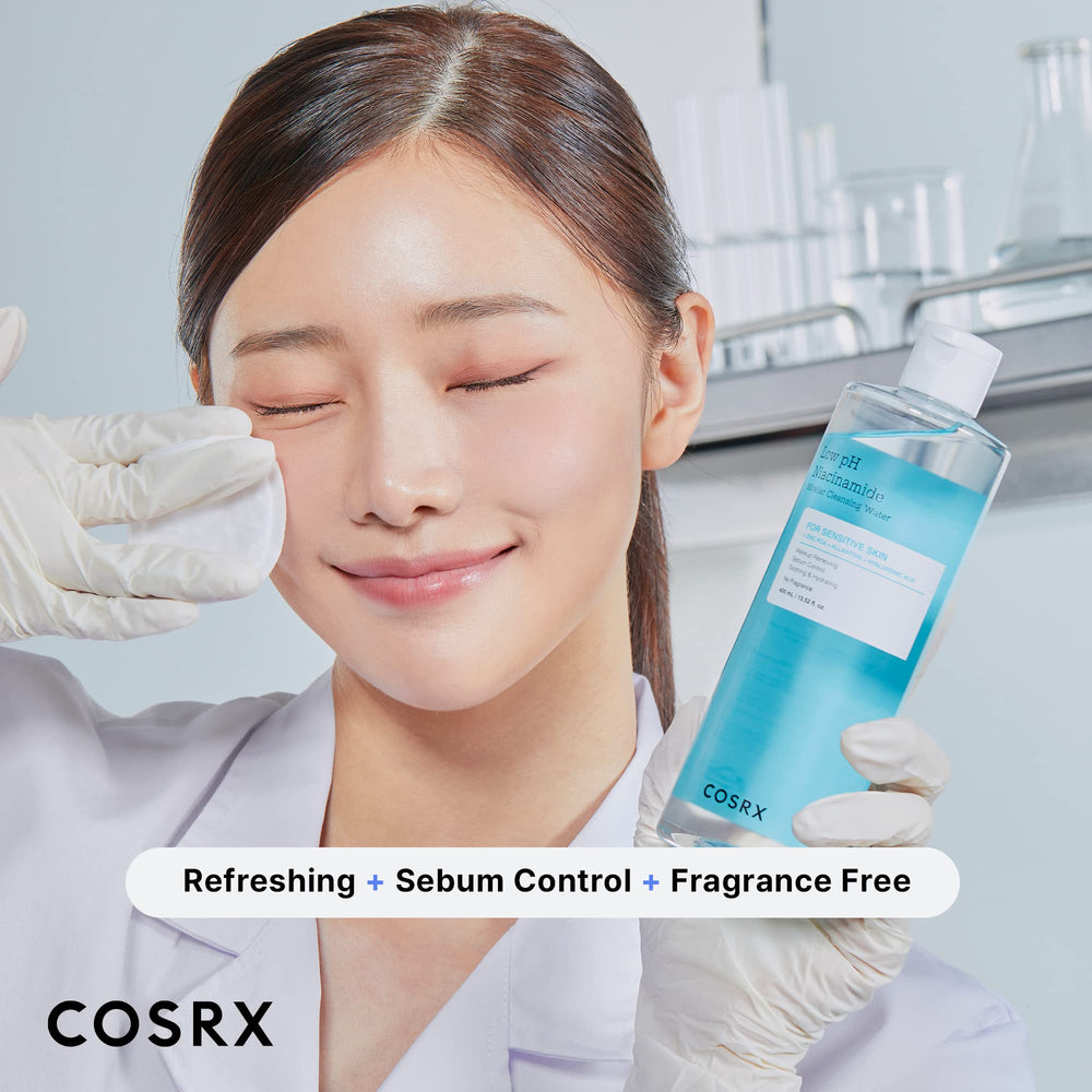 COSRX uso con algodón retirando maquillaje, beneficio sin frotar