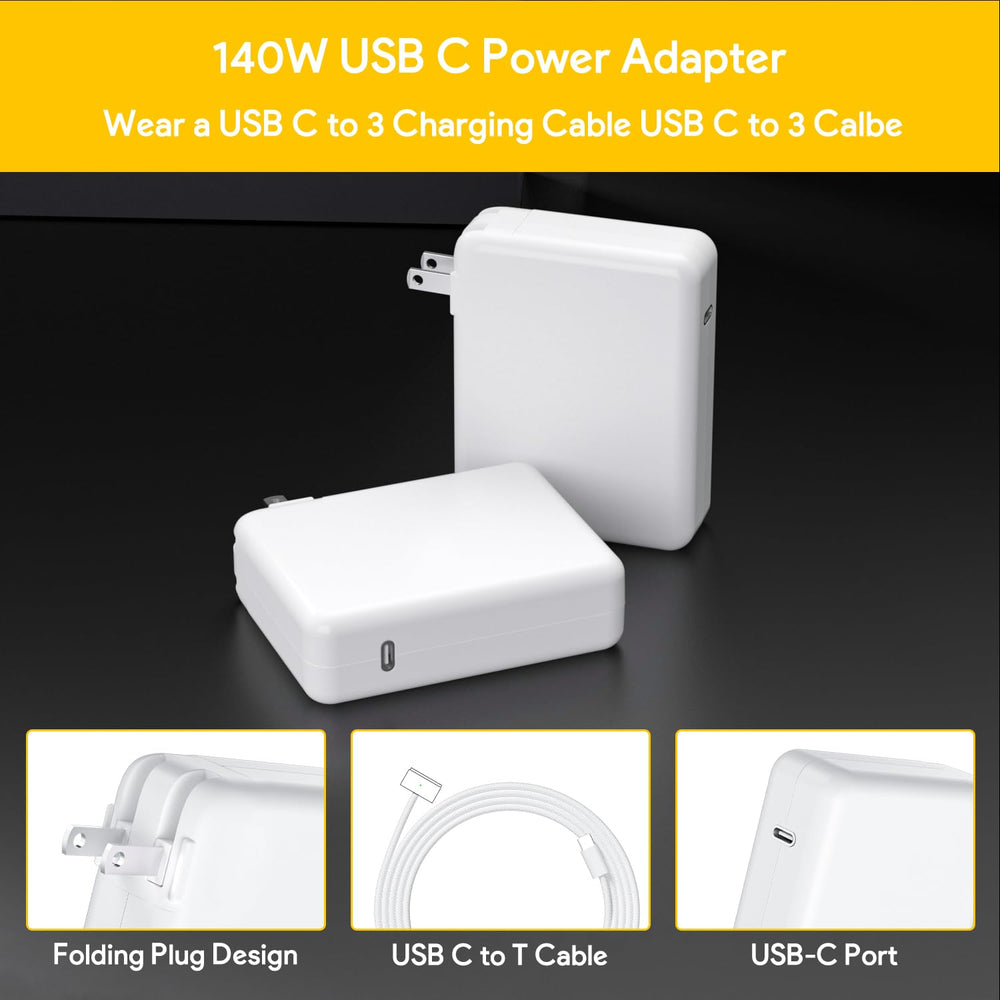 Costumebase cargador conectado a MacBook en mesa, carga rápida fiable