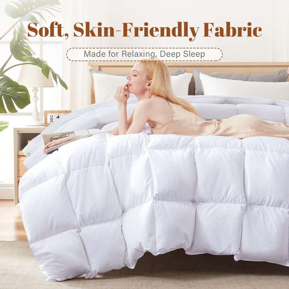 Cosybay edredón en cama con decoración, muestra aspecto final