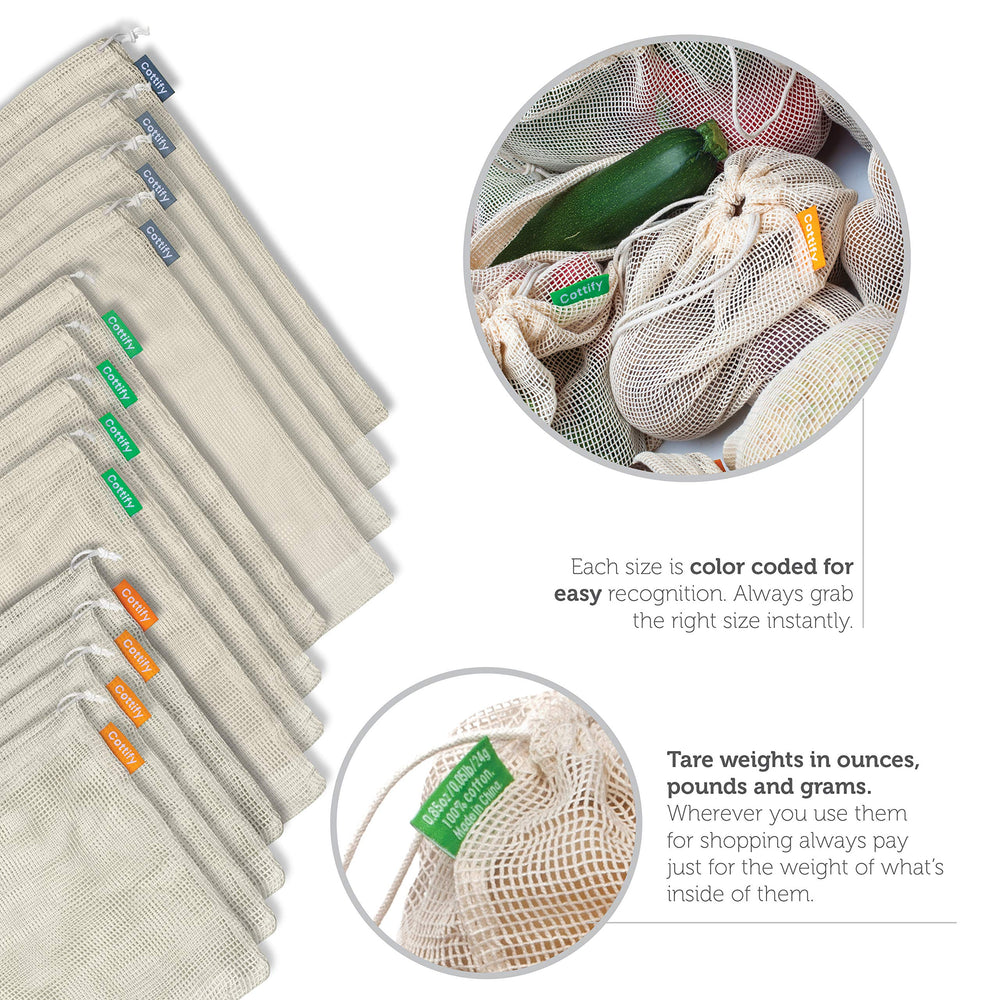 Cottify size comparison lined up to pick the right bag quickly