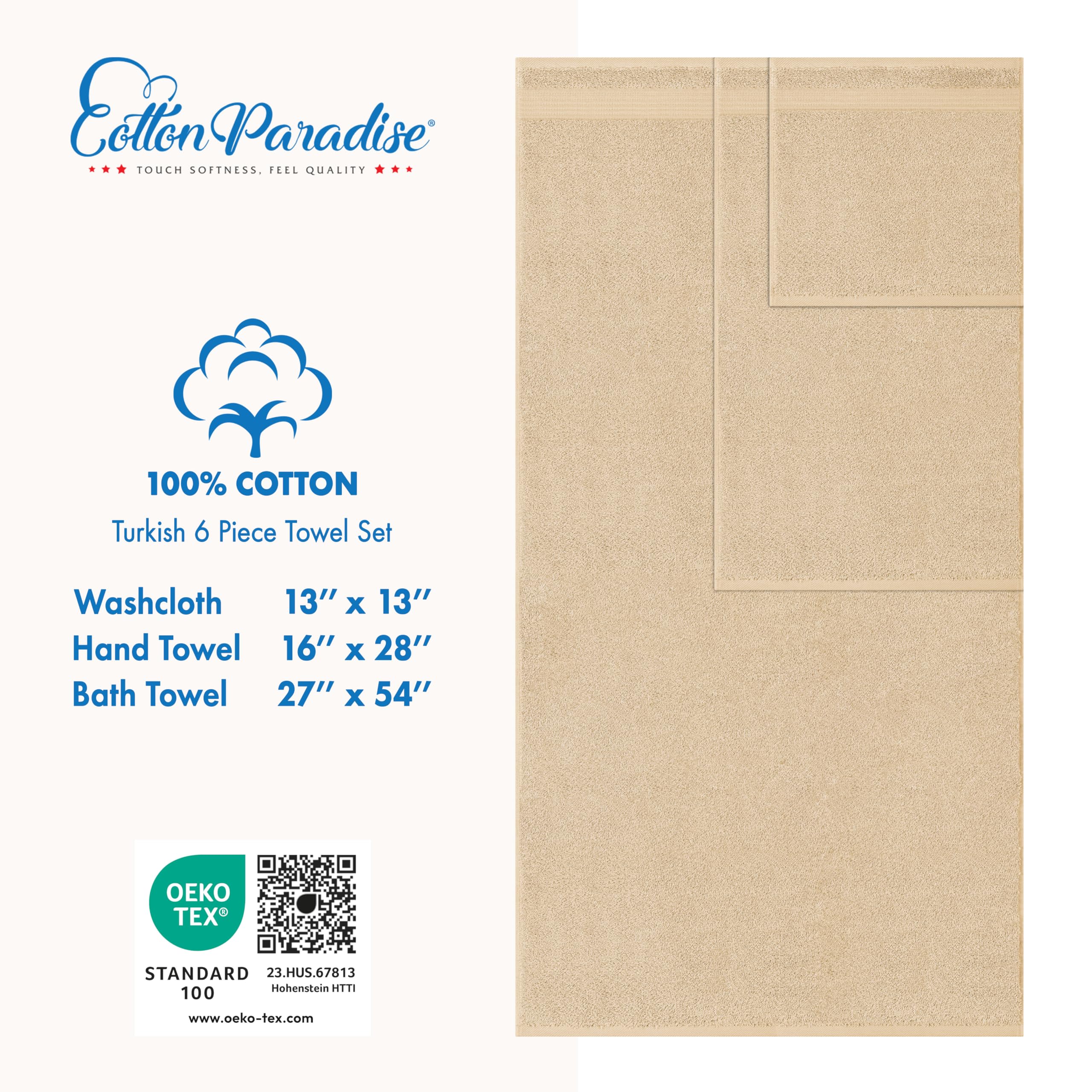 Cotton Paradise conjunto colocado en baño moderno, aspecto acogedor para invitados