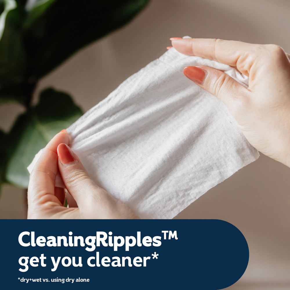 Cottonelle cierre flip-top manteniendo la humedad y evitando desperdicio