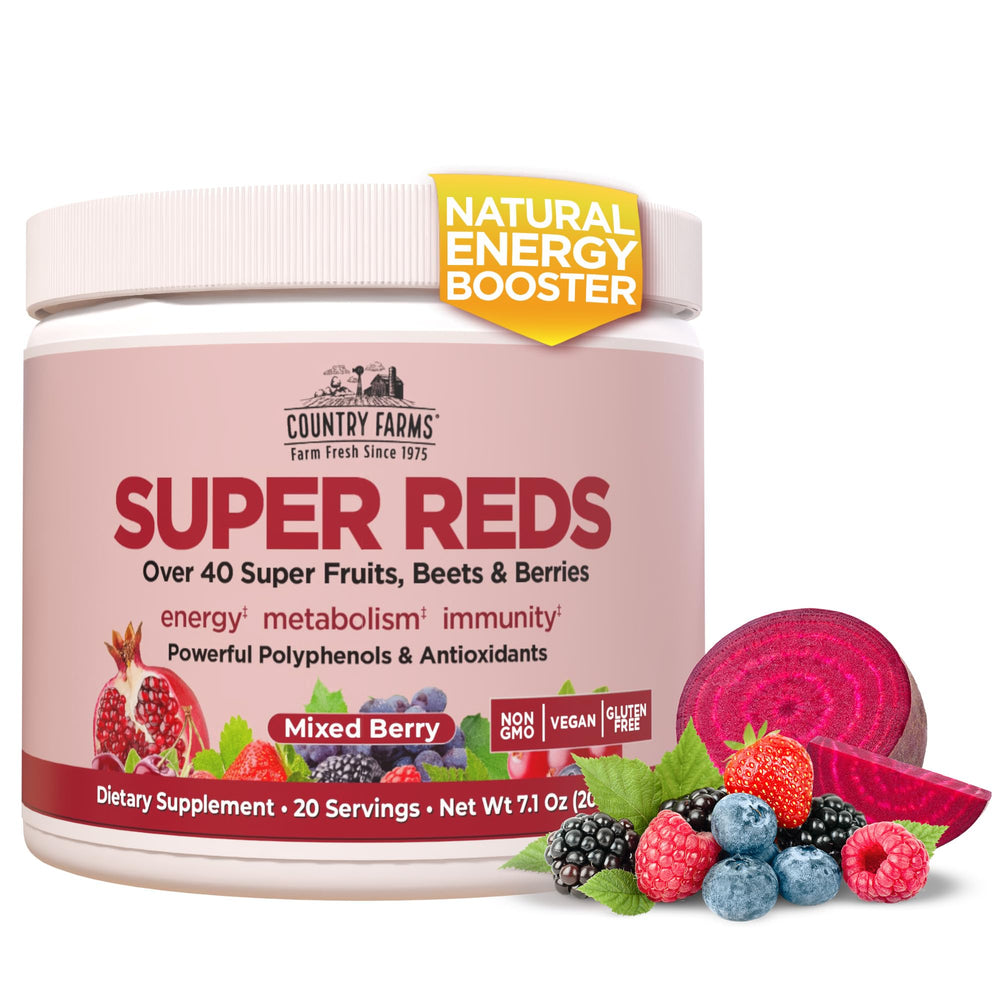 Country Farms frasco frontal mostrando etiqueta y porciones