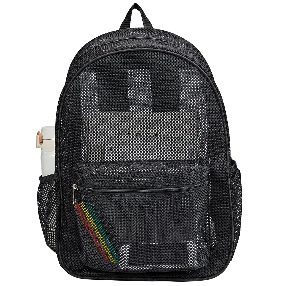 COVAX mochila frontal negra mostrando diseño y capacidad