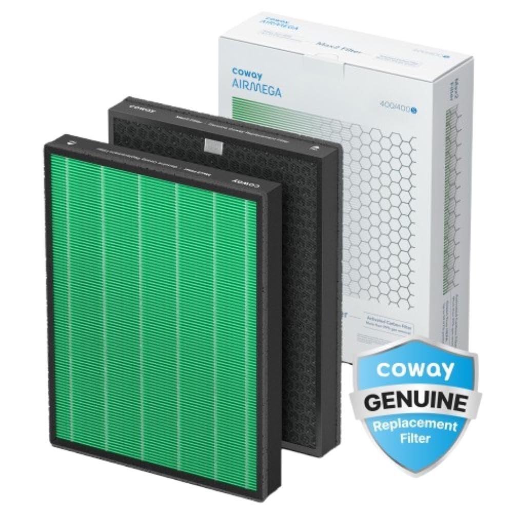 Coway empaque frontal del pack de filtros mostrando compatibilidad y beneficio de recambio