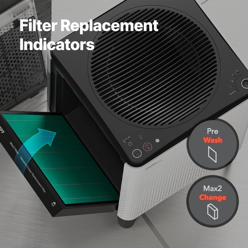 Coway primer plano de materiales del filtro resaltando calidad y durabilidad