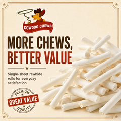 Cowdog Chews perro masticando rollo para entretenimiento y alivio oral