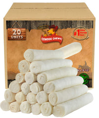 Cowdog Chews paquete frontal mostrando 20 unidades y aspecto natural
