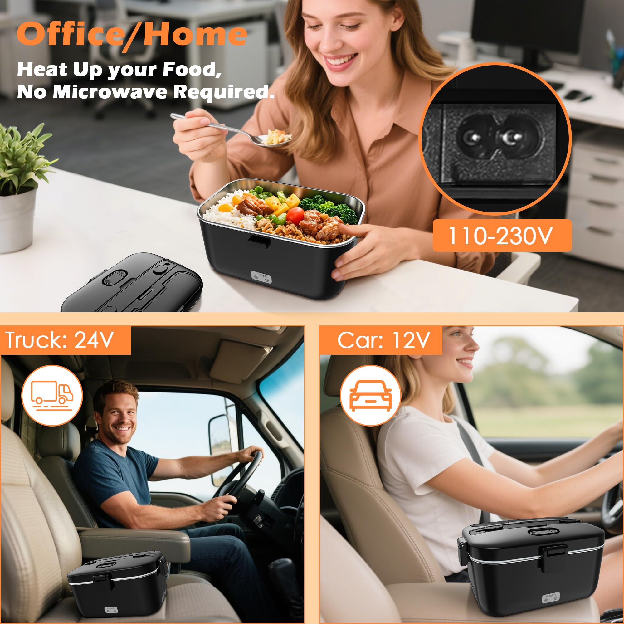 COZYEXPERT recipientes interno de acero inoxidable 1.8L y contenedor 0.45L