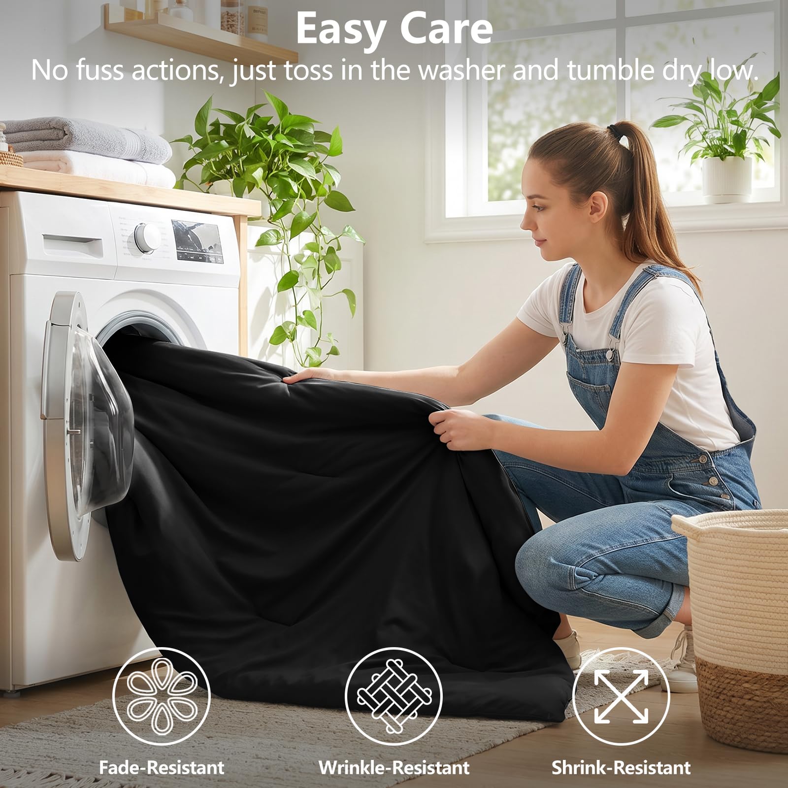 CozyLux comparación del edredón con un colchón queen para escala