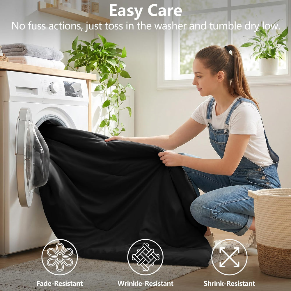 CozyLux comparación del edredón con un colchón queen para escala
