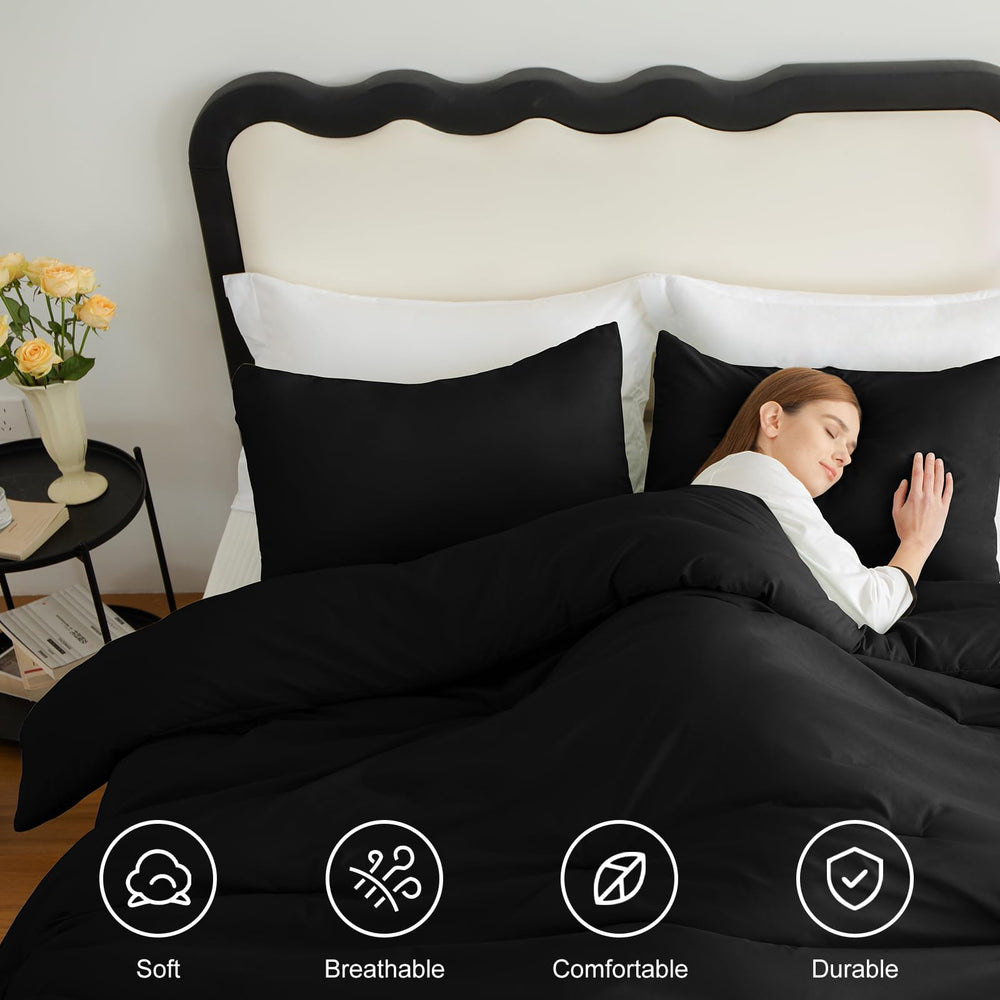 CozyLux set completo sobre cama con edredón y dos fundas de almohada