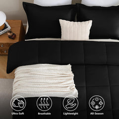 CozyLux primer plano de costura box-stitched que mantiene el relleno uniforme