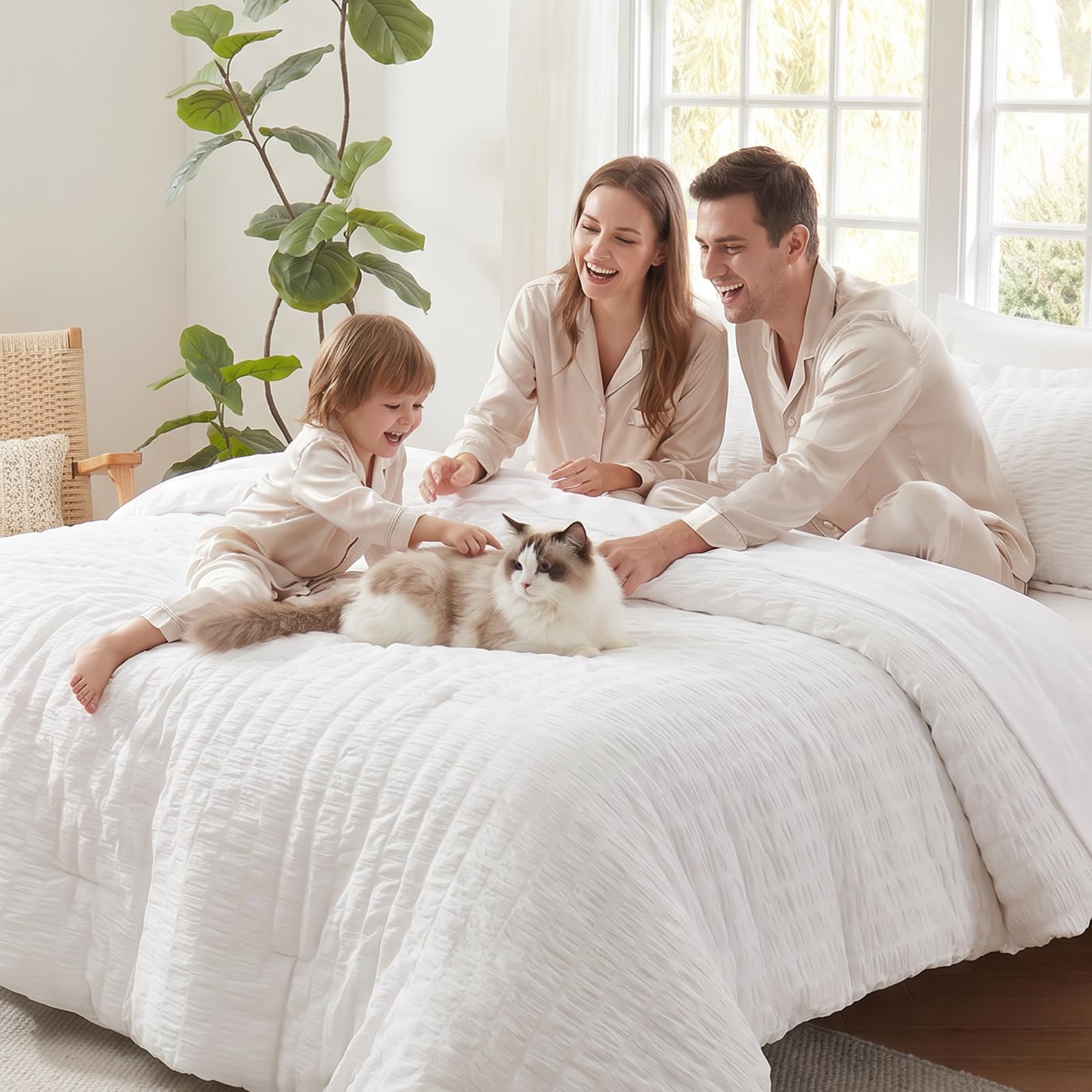 CozyLux set empaquetado al vacío con instrucciones, envío compacto y fácil apertura