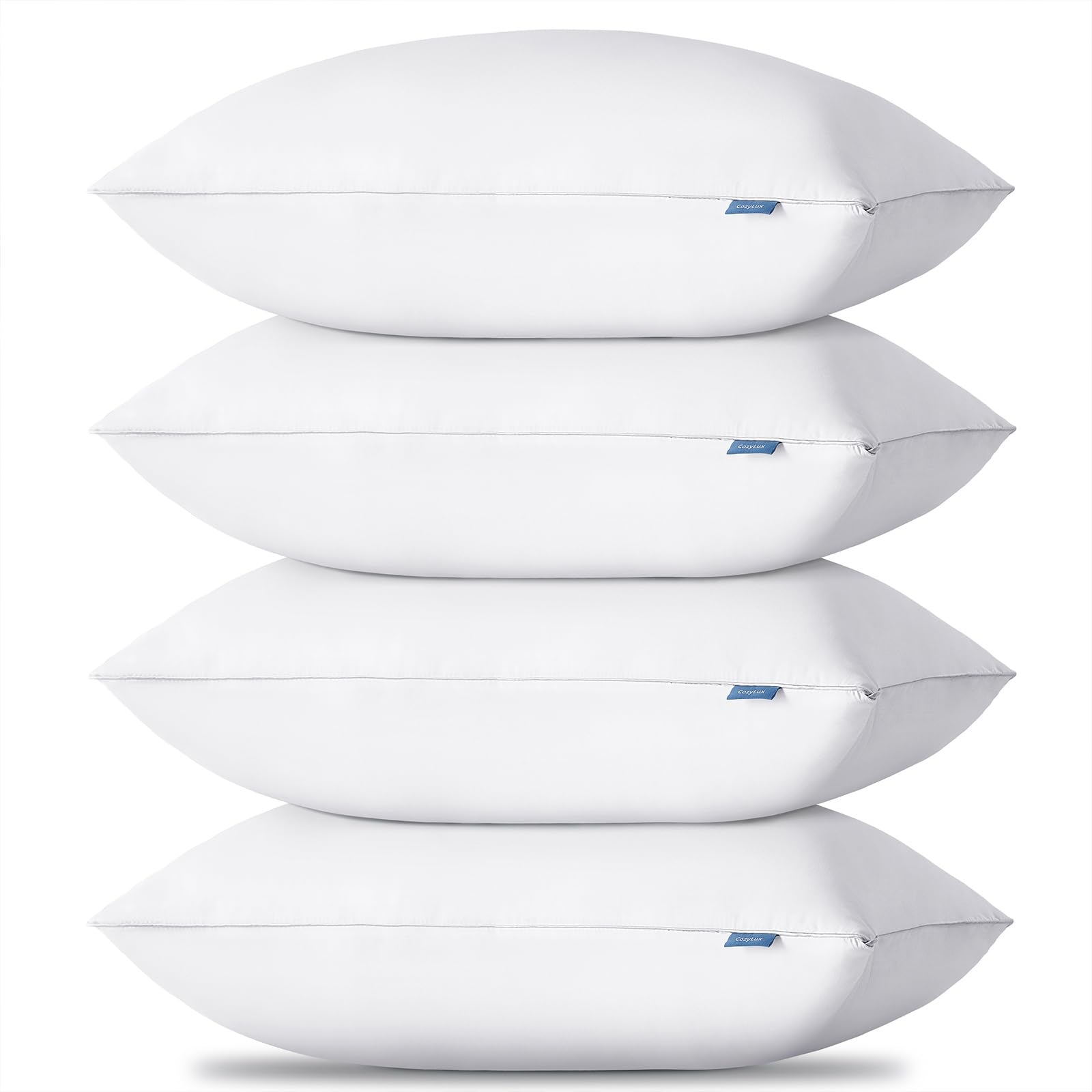 CozyLux vista frontal del juego de 4 almohadas, solución para camas múltiples