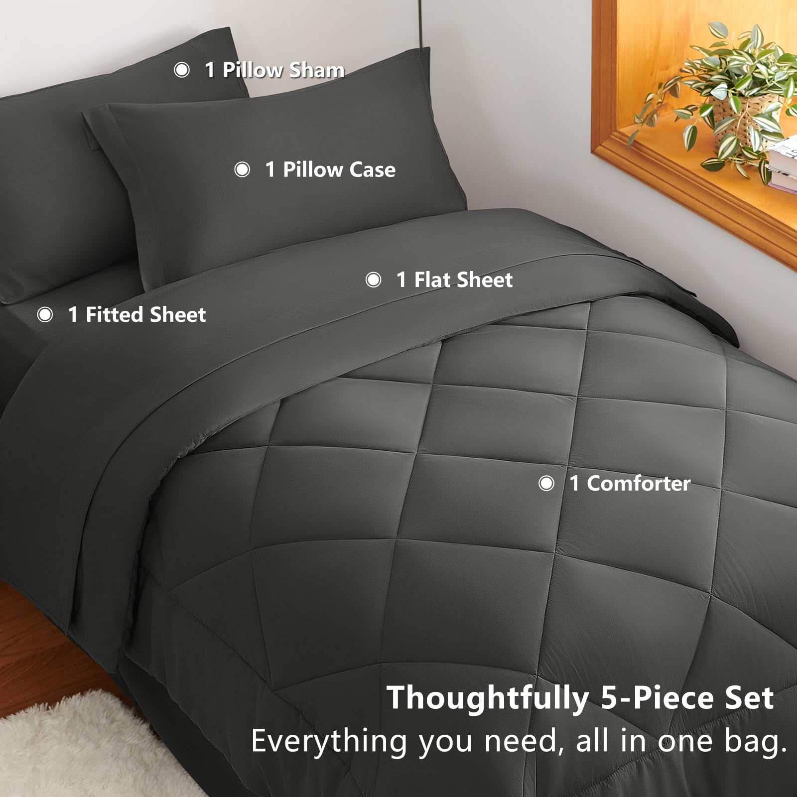 CozyLux funda de almohada sham con volante que mejora la presentación